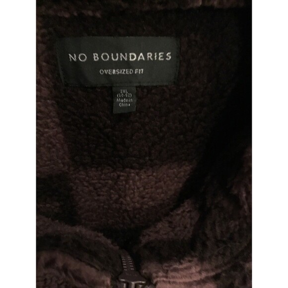 BIG & TALL Sherpa Jacket Zip 2XL Purple/Black No Boundaries Oversized Good Used - Picture 3 of 6